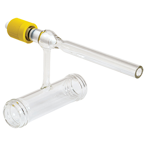 TGC100V - Empty Glass Cell with Threaded Ends, 100 mm Long, One Fill Tube with J. Young<sup>®</sup> Valve