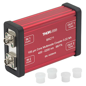 BXC71 - 2x2 Boxed Multimode Fiber Optic Coupler, Low OH, Ø105 µm Core, 0.22 NA, 99:1 Split, FC/PC