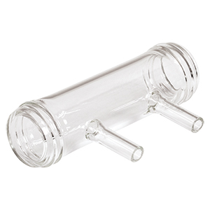 TGC100C - Empty Glass Cell with Threaded Ends, 100 mm Long, Two Parallel Fill Tubes