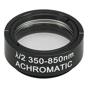 AHWP10M-580 - Ø1in Mounted Quartz Zero-Order Achromatic Half-Wave Plate, SM1-Threaded Mount, 350 - 850 nm