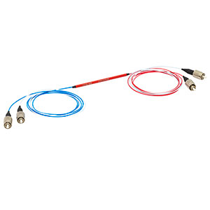 TH200R5F2B - 2x2 Multimode Fiber Optic Coupler, Low OH, Ø200 µm Core, 0.50 NA, 50:50 Split, FC/PC