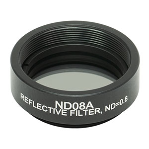 ND08A - Reflective Ø25 mm ND Filter, SM1-Threaded Mount, Optical Density: 0.8