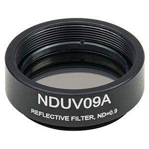 NDUV09A - SM1-Threaded Mount, Ø25 mm UVFS Reflective ND Filter, OD: 0.9