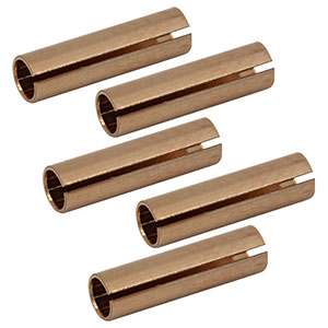 ADAF4-5 - Phosphor Bronze Split Mating Sleeves for Ø2.5 mm (FC/PC, ST/PC, or SC/PC) Ferrules, 5 Pack