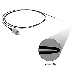 LFM1S-1 - Ø50 µm, 0.20 NA, SMA905 to Lensed Tip Fiber Patch Cable, 1 m Long