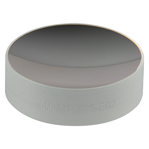 CM254P-025-E02 - Ø1in Dielectric-Coated Concave Mirror, 400 - 750 nm, f = 25 mm, Back Side Polished