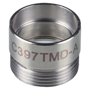 C397TMD-A - f = 11.0 mm, NA = 0.3, WD = 9.346 mm, Mounted Aspheric Lens, ARC: 350 - 700 nm