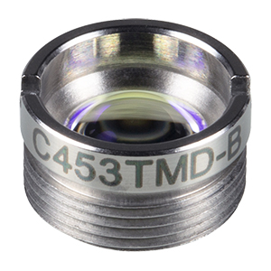 C453TMD-B - f = 4.6 mm, NA = 0.50, WD = 0.9 mm, Mounted Aspheric Lens, ARC: 600 - 1050 nm