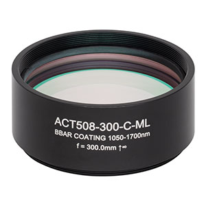 ACT508-300-C-ML - f=300 mm, Ø2in Achromatic Doublet, SM2-Threaded Mount, ARC: 1050-1700 nm