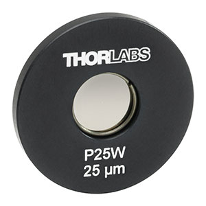 P25W - Ø1in Mounted Pinhole, 25 ± 2 µm Pinhole Diameter, Tungsten