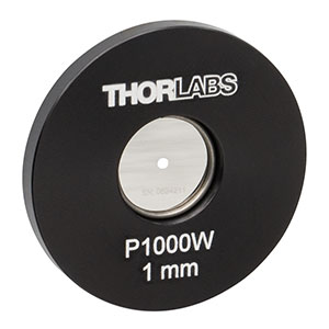 P1000W - Ø1in Mounted Pinhole, 1000 ± 10 µm Pinhole Diameter, Tungsten