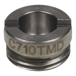 C710TMD - f = 1.5 mm, NA = 0.53, WD = 0.4 mm, DW = 1550 nm, Mounted Aspheric Lens, Uncoated