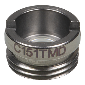 C151TMD - f= 2.0 mm, NA = 0.5, WD = 0.3 mm, DW = 780 nm, Mounted Aspheric Lens, Uncoated