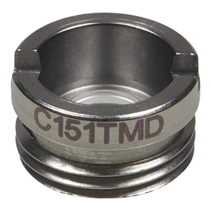 C151TMD - f= 2.0 mm, NA = 0.50, WD = 0.3 mm, DW = 780 nm, Mounted Aspheric Lens, Uncoated