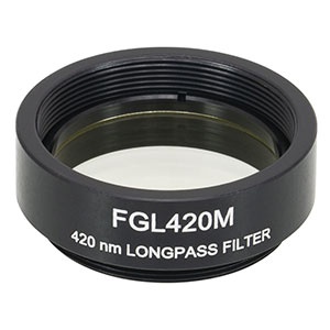 FGL420M - Ø25 mm GG420 Colored Glass Filter, SM1-Threaded Mount, 420 nm Longpass