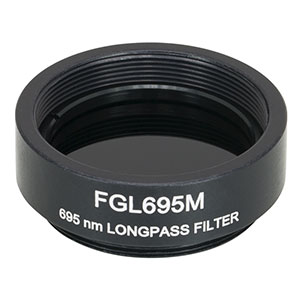 FGL695M - Ø25 mm RG695 Colored Glass Filter, SM1-Threaded Mount, 695 nm Longpass