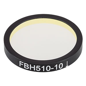 FBH510-10 - Hard-Coated Bandpass Filter, Ø25 mm, CWL = 510 nm, FWHM = 10 nm
