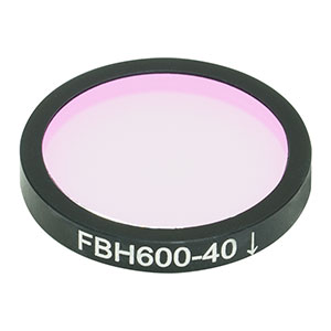FBH600-40 - Premium Bandpass Filter, Ø25 mm, CWL = 600 nm, FWHM = 40 nm