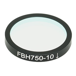 FBH750-10 - Hard-Coated Bandpass Filter, Ø25 mm, CWL = 750 nm, FWHM = 10 nm