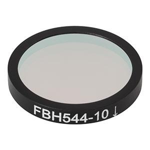 FBH544-10 - Hard-Coated Bandpass Filter, Ø25 mm, CWL = 544 nm, FWHM = 10 nm