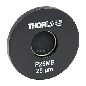 P25MB - Ø1in Mounted Pinhole, 25 ± 2 µm Pinhole Diameter, Molybdenum