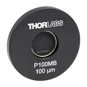 P100MB - Ø1in Mounted Pinhole, 100 ± 4 µm Pinhole Diameter, Molybdenum