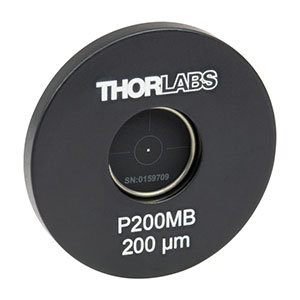 P200MB - Ø1in Mounted Pinhole, 200 ± 6 µm Pinhole Diameter, Molybdenum