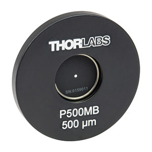 P500MB - Ø1in Mounted Pinhole, 500 ± 10 µm Pinhole Diameter, Molybdenum