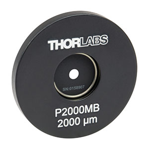 P2000MB - Ø1in Mounted Pinhole, 2000 ± 10 µm Pinhole Diameter, Molybdenum