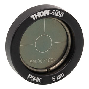 P5HK - Ø1/2in (12.7 mm) Mounted Pinhole, 5 ± 1 μm Pinhole Diameter, Stainless Steel