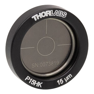 P15HK - Ø1/2in (12.7 mm) Mounted Pinhole, 15 ± 1.5 μm Pinhole Diameter, Stainless Steel