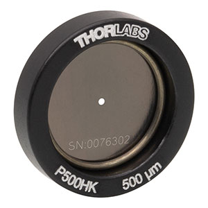 P500HK - Ø1/2in (12.7 mm) Mounted Pinhole, 500 ± 10 μm Pinhole Diameter, Stainless Steel