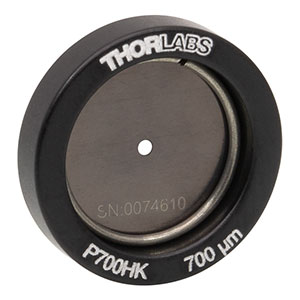 P700HK - Ø1/2in (12.7 mm) Mounted Pinhole, 700 ± 10 μm Pinhole Diameter, Stainless Steel