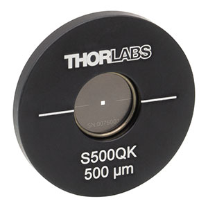 S500QK - Ø1in Mounted Pinhole, 500 ± 10 µm Square, Stainless Steel