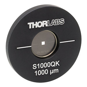 S1000QK - Ø1in Mounted Pinhole, 1000 ± 10 µm Square, Stainless Steel