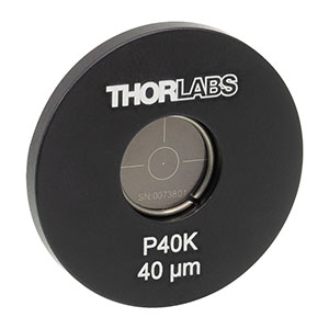 P40K - Ø1in Mounted Pinhole, 40 ± 3 μm Pinhole Diameter, Stainless Steel