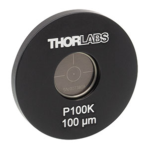 P100K - Ø1in Mounted Pinhole, 100 ± 4 μm Pinhole Diameter, Stainless Steel