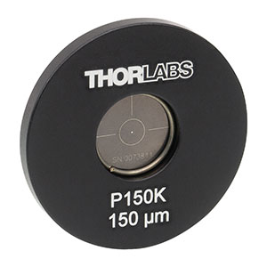 P150K - Ø1in Mounted Pinhole, 150 ± 6 μm Pinhole Diameter, Stainless Steel