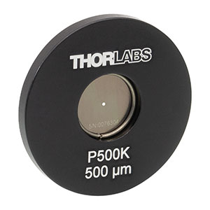 P500K - Ø1in Mounted Pinhole, 500 ± 10 μm Pinhole Diameter, Stainless Steel