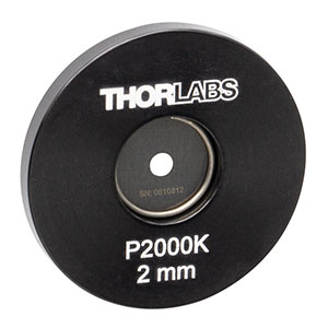 P2000K - Ø1in Mounted Pinhole, 2.00 mm ± 10 μm Pinhole Diameter, Stainless Steel