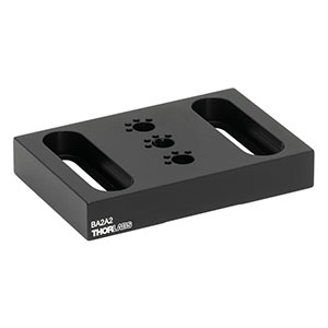BA2A2 - Mounting Base with Alignment Pin Holes, 2in x 3in x 1/2in, 1/4in  Counterbores