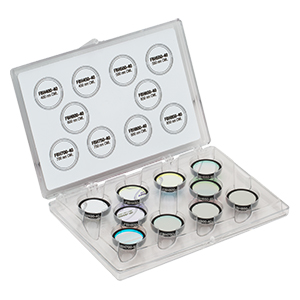 FKBV40 - Visible Hard-Coated Bandpass Filter Kit (40 nm FWHM), Mounted, Set of 10