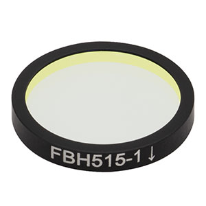 FBH515-1 - Hard-Coated Bandpass Filter, Ø25 mm, CWL = 514.5 nm, FWHM = 1 nm