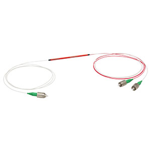 TW2000R5A1C - 1x2 Wideband Fiber Optic Coupler, 2000 ± 150 nm, 50:50 Split, SM1950 Fiber, FC/APC