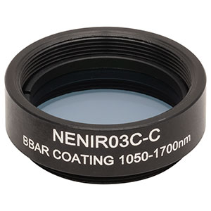 NENIR03C-C - Ø25 mm AR-Coated Absorptive Neutral Density Filter, SM1-Threaded Mount, 1050 - 1700 nm, OD: 0.3