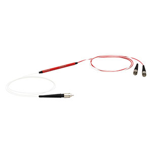 TM400R2F1B - 1x2 Multimode Fiber Optic Coupler, Low OH, Ø400 µm Core, 0.22 NA, 90:10 Split, FC/PC