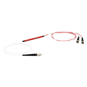 TM400R5F1B - 1x2 Multimode Fiber Optic Coupler, Low OH, Ø400 µm Core, 0.22 NA, 50:50 Split, FC/PC