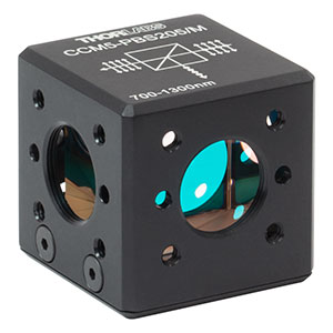 CCM5-PBS205/M - 16 mm Cage Cube-Mounted Polarizing Beamsplitter Cube, 700-1300 nm, M4 Tap