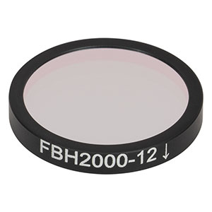 FBH2000-12 - Hard-Coated Bandpass Filter, Ø25 mm, CWL = 2000 nm, FWHM = 12 nm
