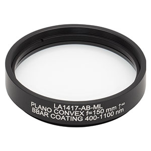 LA1417-AB-ML - Ø2in N-BK7 Plano-Convex Lens, SM2-Threaded Mount, f = 150 mm, ARC: 400-1100 nm
